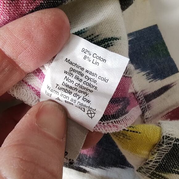 J. Crew Watercolor Ikat Print Cotton Blend Shift Dress in White /Multi Size 4 - Picture 12 of 14